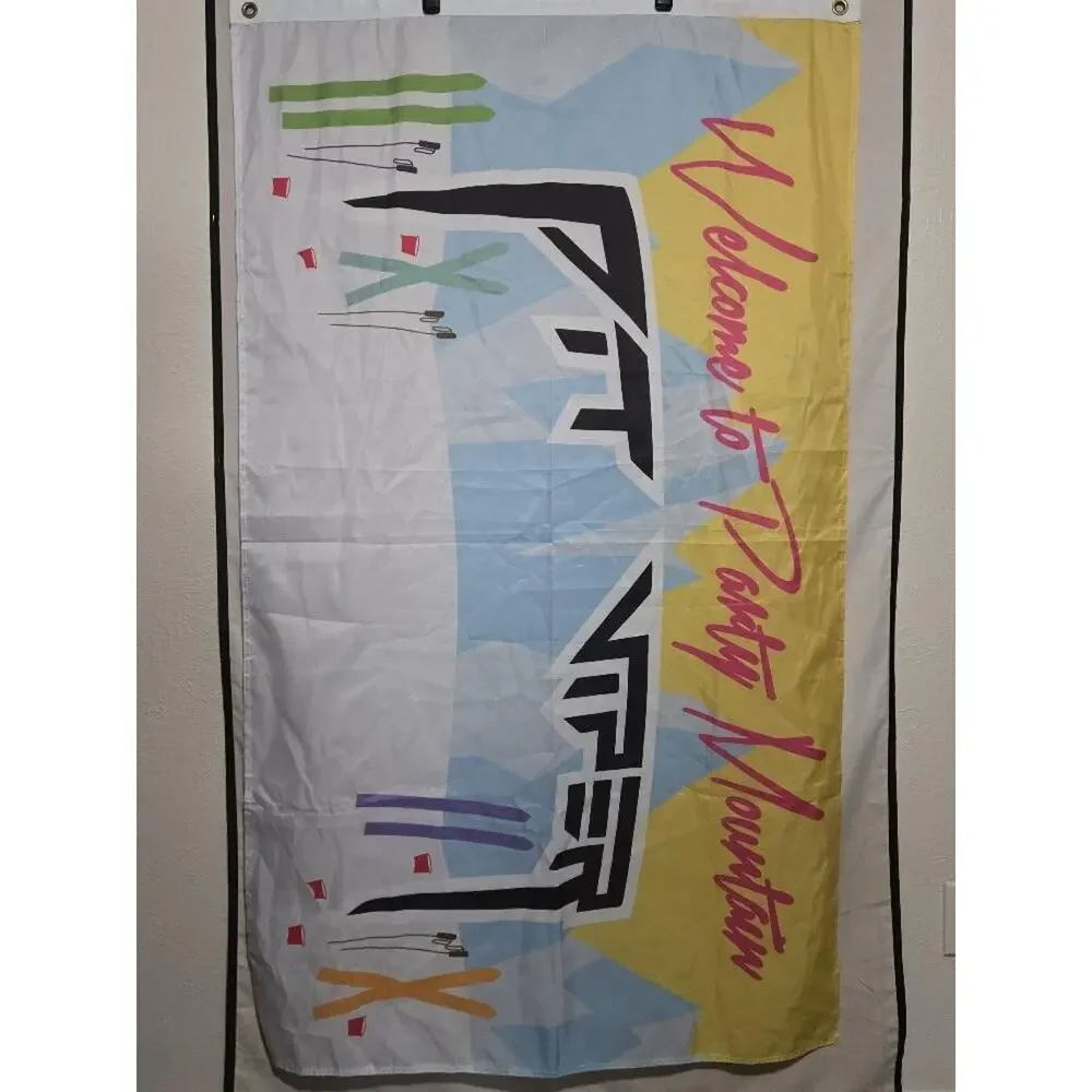 Pit Viper Welcome to Party Mountain Flag Banner Decor